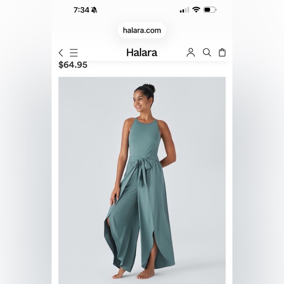 HALARA Pants - HALARA Women's Teal Jumpsuit Size M Stretchy Chic